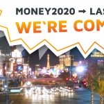 The city of Las Vegas by night with writing stating balancr is going to Money20/20 US 2017.