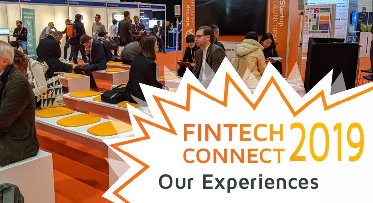 A picture of a waiting area at the FinTech Connect 2019 conference in London