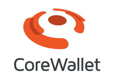The logo of CoreWallet, an adaptable software foundation for ewallet, payment and virtual account management applications.