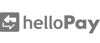 The official logo of helloPay, a trimplement customer giving a testimonial of the cooperation.